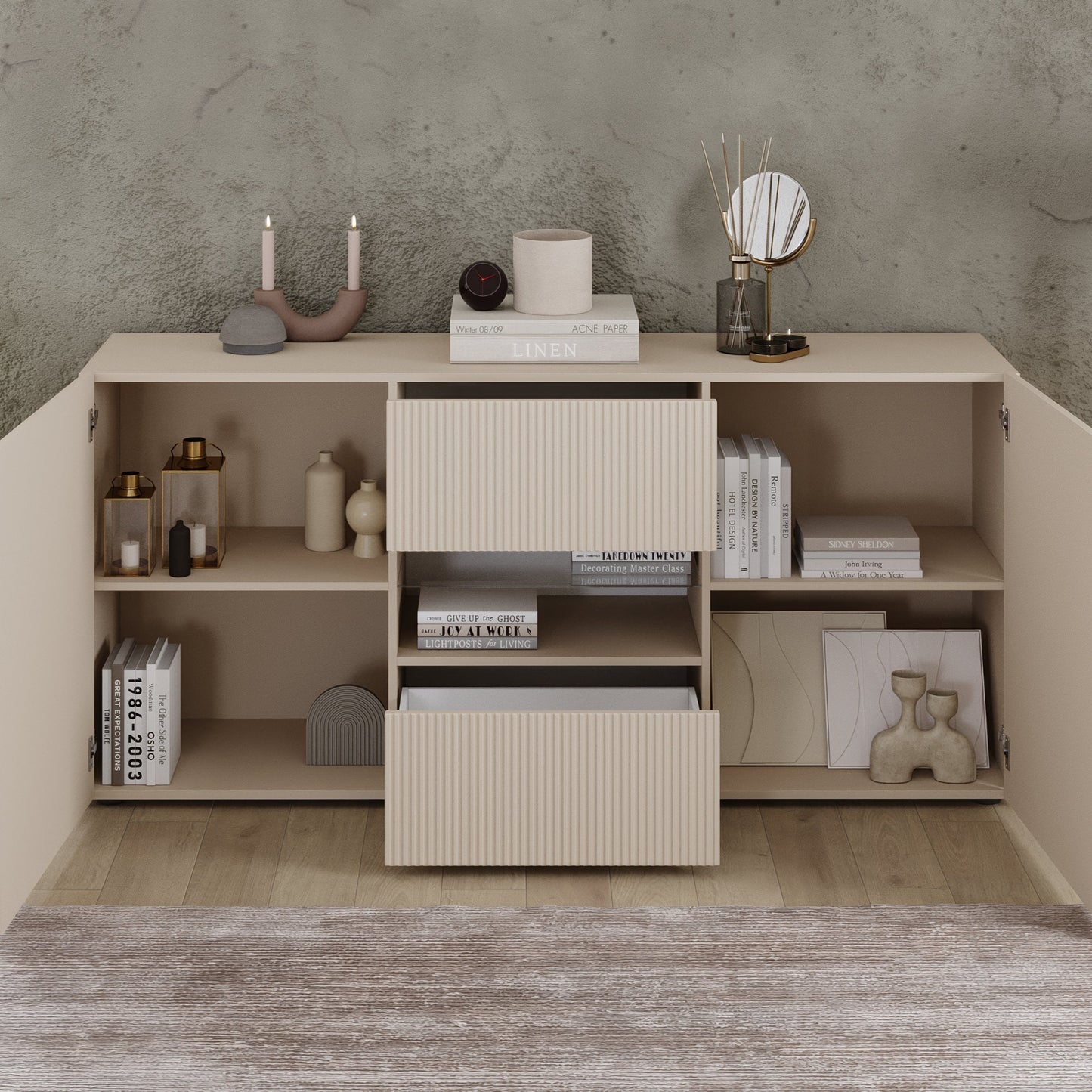 Raveena Sideboard, Two Door, Two Drawers - Cashmere Finish