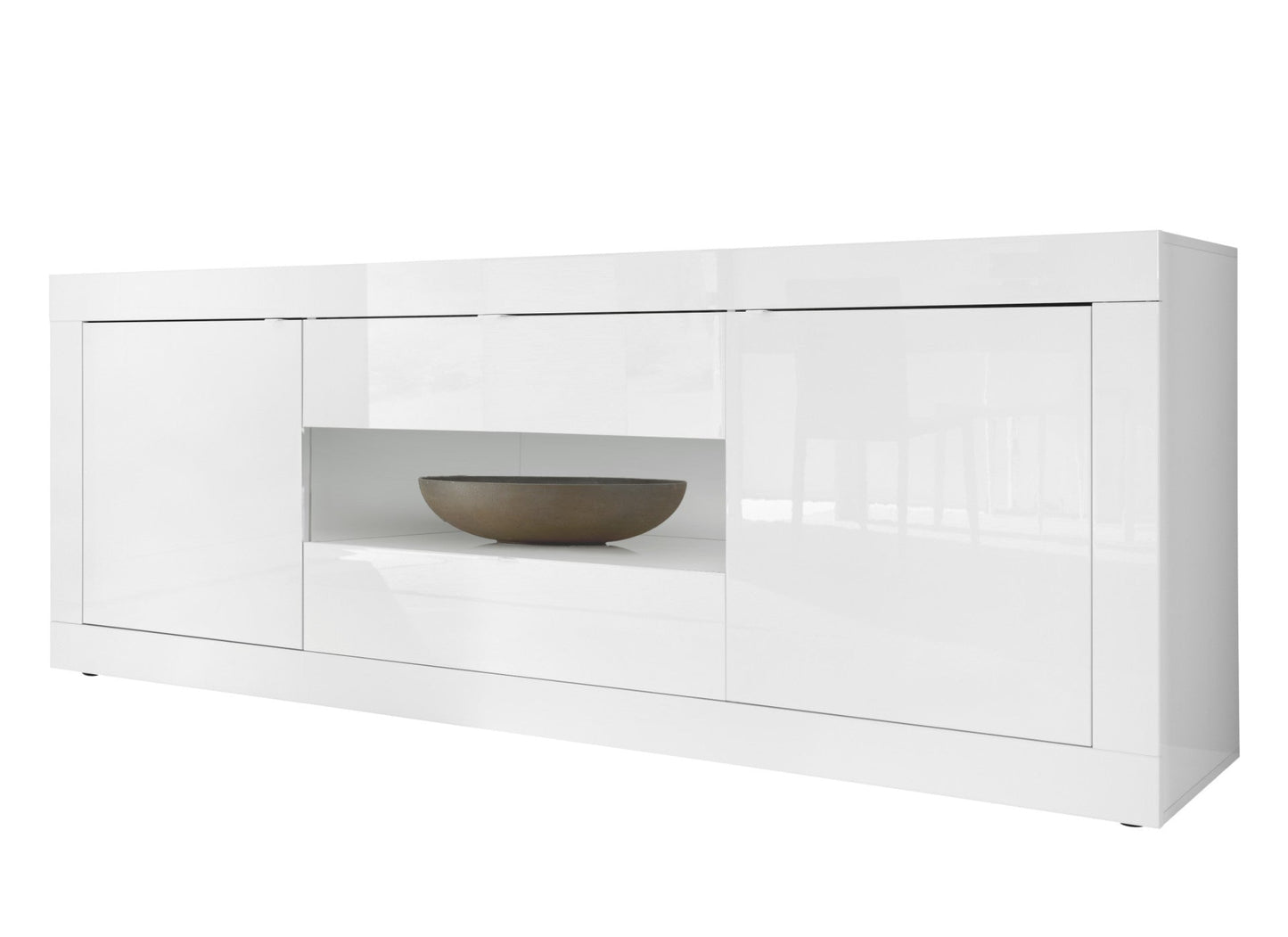 Urbino Sideboard, Two Door, Two Drawer, Storage Nook - White Gloss