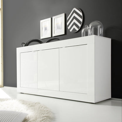 Bologna Three Door Sideboard - Gloss White Finish