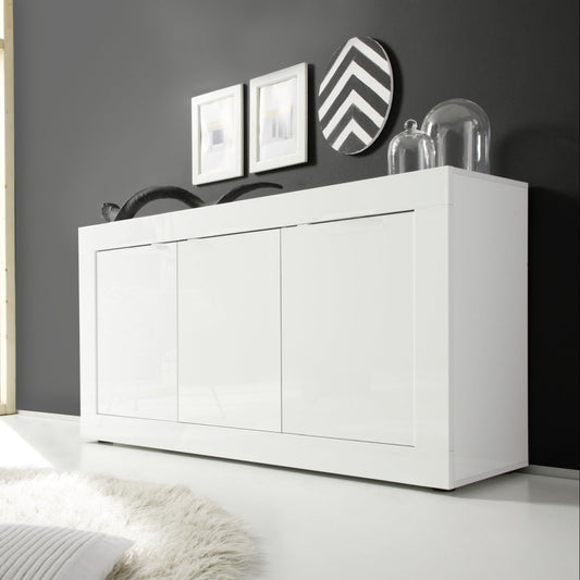 Bologna Three Door Sideboard - Gloss White Finish