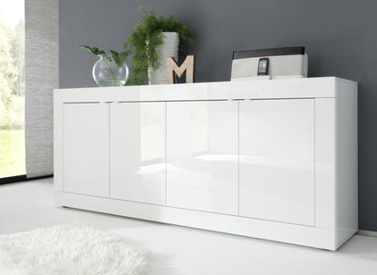 Urbino Sideboard, Four Door - White Gloss Finish