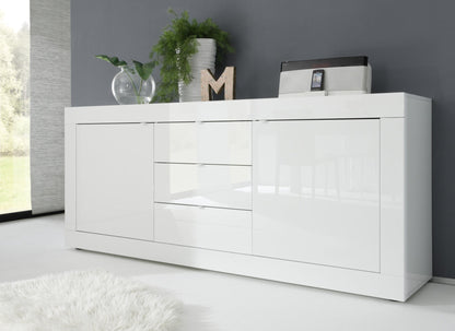Urbino Two Door, Three Drawer Sideboard - White Gloss Finish