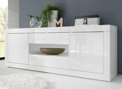 Urbino Sideboard, Two Door, Two Drawer, Storage Nook - White Gloss