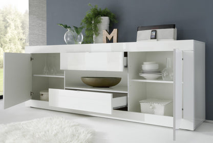 Urbino Sideboard, Two Door, Two Drawer, Storage Nook - White Gloss