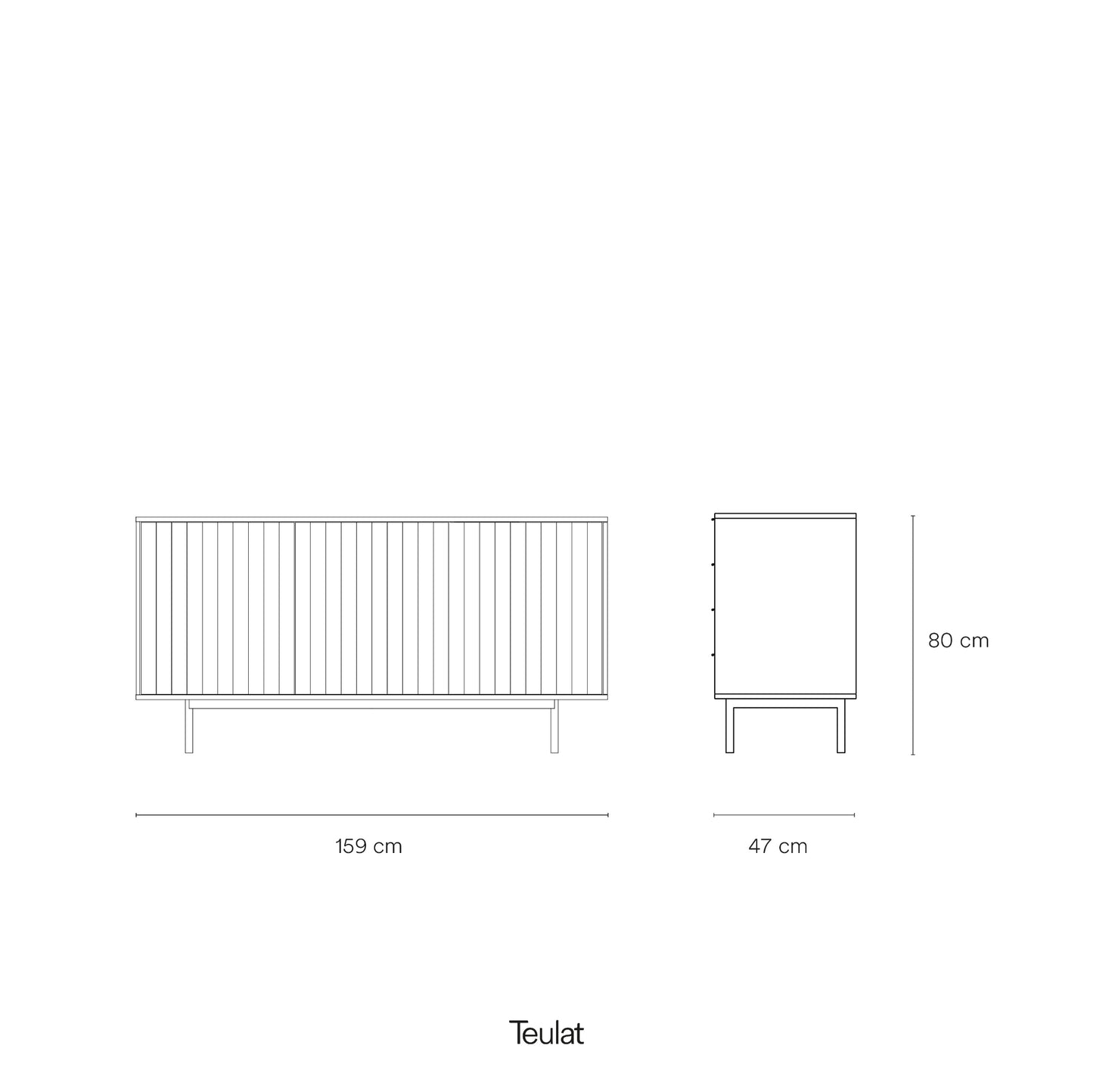 Sierra Sideboard, Three Door, Three Drawers, Four Shelves, Wood with Metal Frame - Matt White Finish