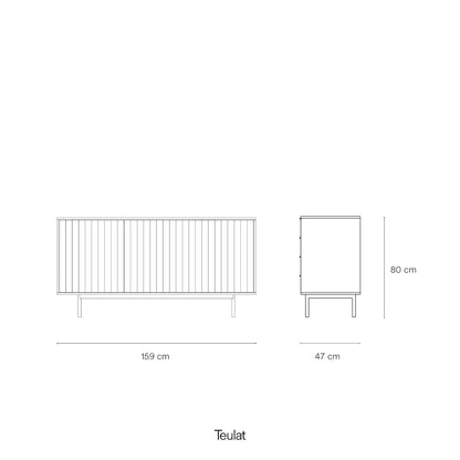 Sierra Sideboard, Three Door, Three Drawers, Four Shelves, Wood with Metal Frame - Matt White Finish