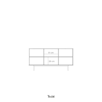 Sierra Sideboard, Three Door, Three Drawers, Four Shelves, Wood with Metal Frame - Matt White Finish