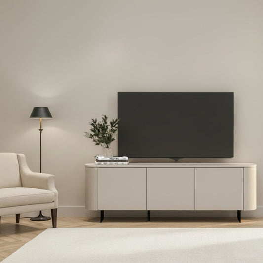 Cashmere Taupe TV Stand Three-Door – Ortega Collection