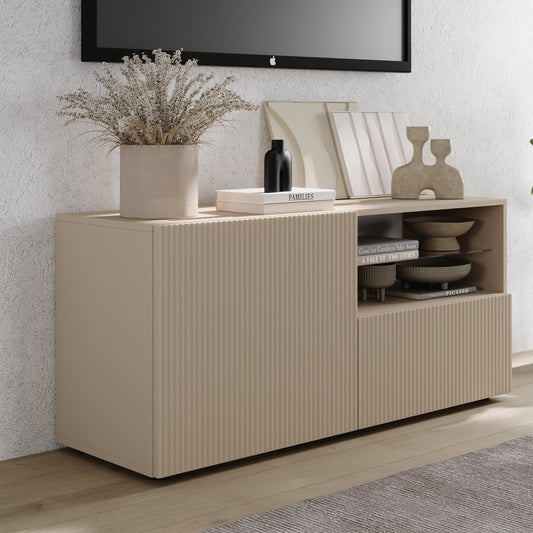 Raveena TV Stand, One Door, One Drawer - Cashmere Finish
