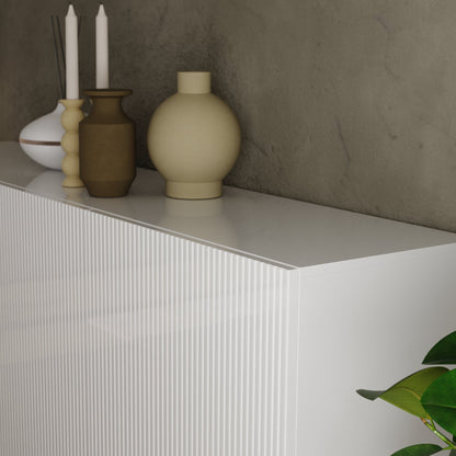 Raveena Sideboard, Four Doors - Gloss White  Finish