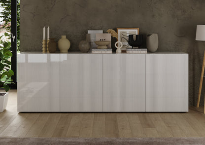 Raveena Sideboard, Four Doors - Gloss White  Finish