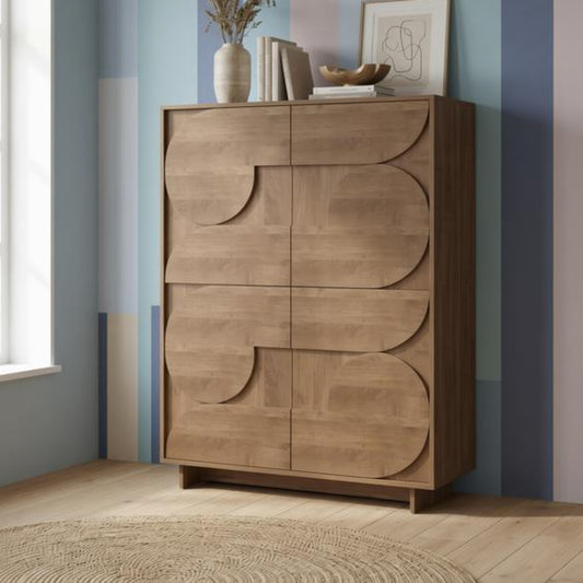 Sable Highboard - Dark Oak Finish