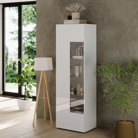Raveena Display Vitrine, One Door - Gloss White Finish