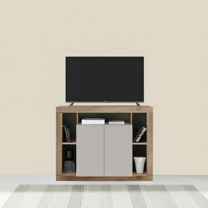 Cashmere Taupe Small Sideboard Two-Door Storage & Shelves - Rolo Collection