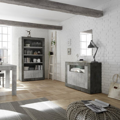 Como Sideboard, Two Door, AV Storage - Anthracite and Grey Finish