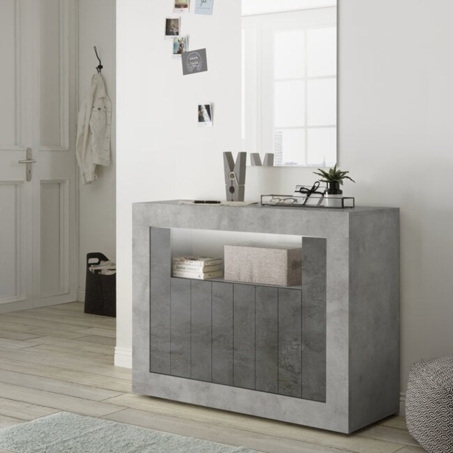Como Sideboard, Two Door, AV Storage - Grey and Anthracite Finish