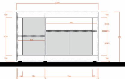 Como Sideboard, Three Door, AV Storage - Anthracite and Grey Finish