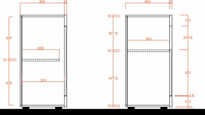 Como Sideboard, Three Door, AV Storage - Anthracite and Grey Finish