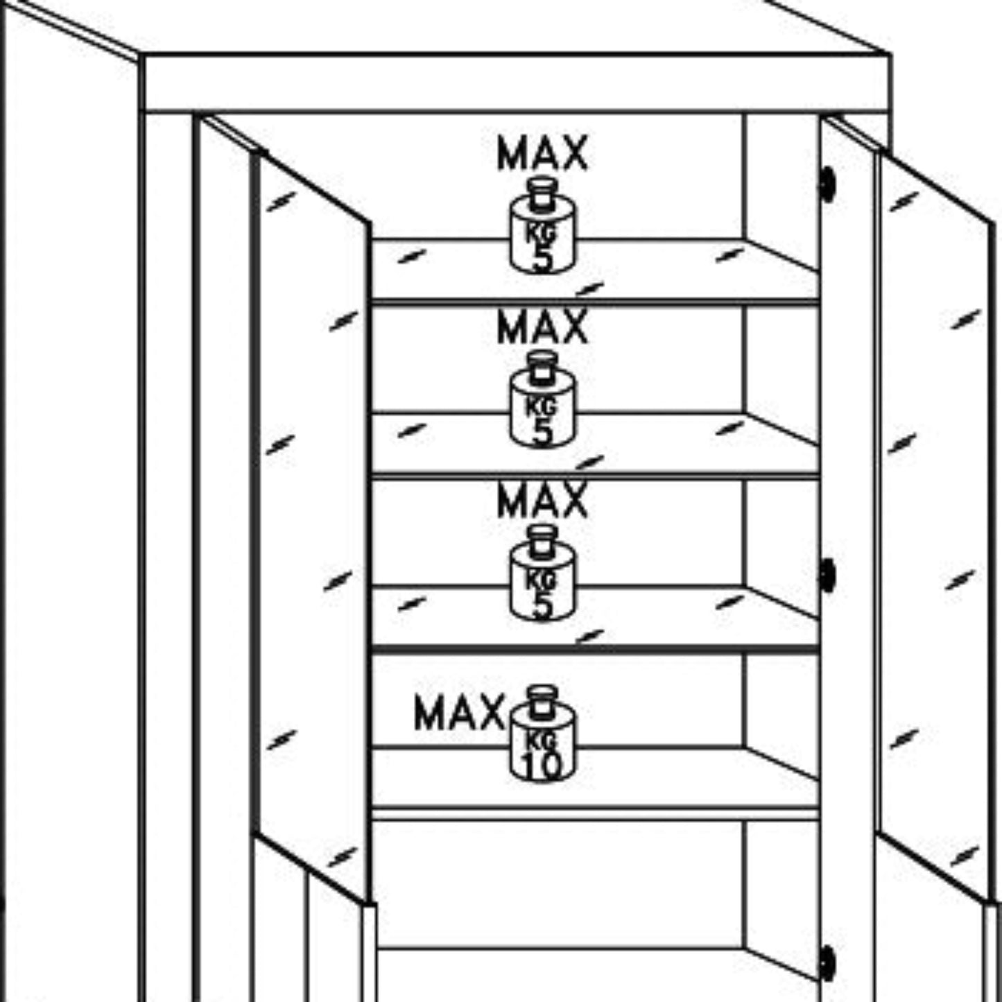Como Display Cabinet, Two Doors, Optional LED Spotlight - Anthracite and Grey Finish