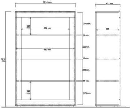 Urbino Display Cabinet, Four Glass Doors, Optional LED Spotlight - Gloss White Finish