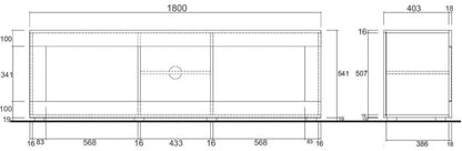 Bologna TV Stand, Two Door, AV Space, Optional Spotlight  - Gloss White Finish