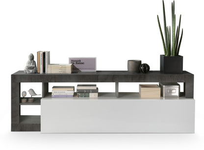 Florence TV Stand, One Door - Anthracite and White Finish