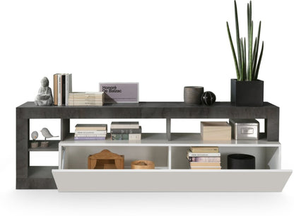 Florence TV Stand, One Door - Anthracite and White Finish