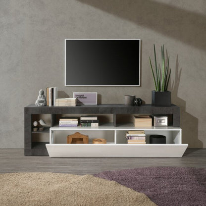 Florence TV Stand, One Door - Anthracite and White Finish