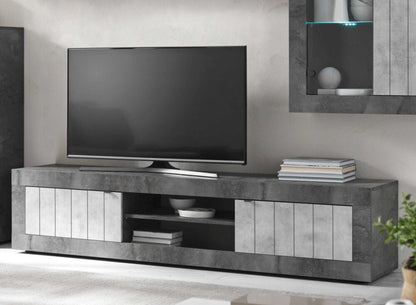 Como Large TV Unit - Anthracite and Grey Finish